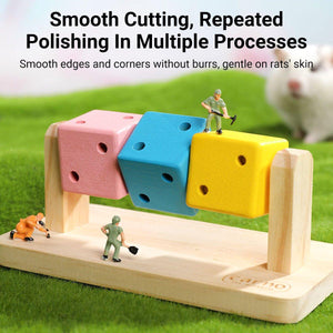 Wooden Chew Toy with Colorful Blocks Small Pet Toys