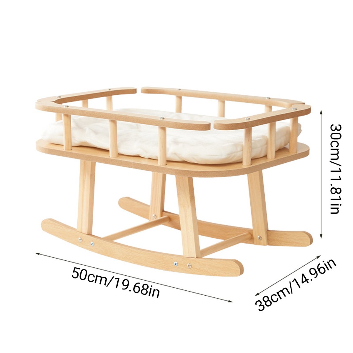 Wooden Cat Bed Simple Rocking Pet Bed Elevated Sleeping Furniture