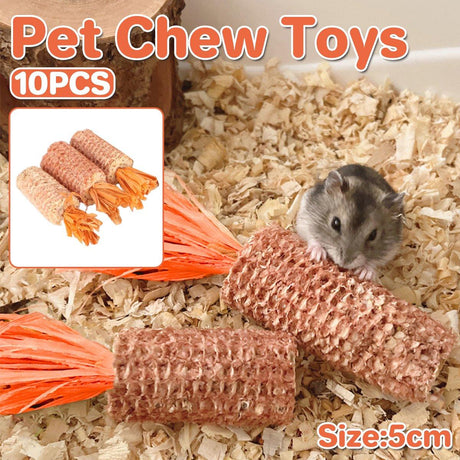 Colorful hamster toys promoting dental health, ideal for small pets like guinea pigs and rabbits