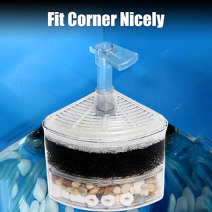 Mini Aquarium Biochemical Filter Compact In-Tank Fish Tank Filter with Dual Chambers for Small Aquariums