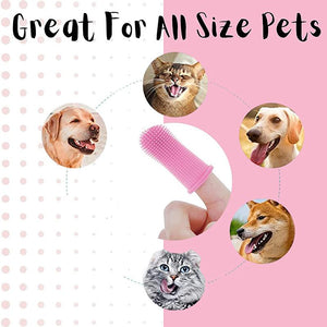 Dog Cat Super Soft Pet Finger Toothbrush Teeth Silicone Brush Care Cleaning