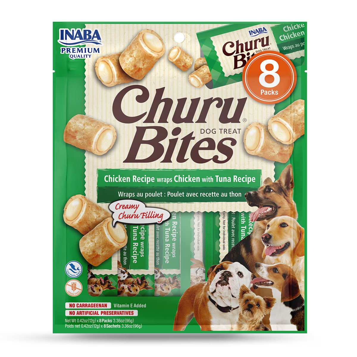 INABA Churu Bites Chicken Wraps With Tuna Recipe Dog Treat 8*96g