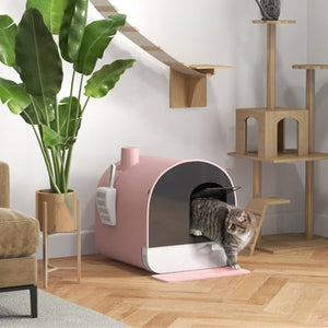 Fully Enclosed Cat Litter Box Large Litter Box with Drawer Cat Toilet Tray