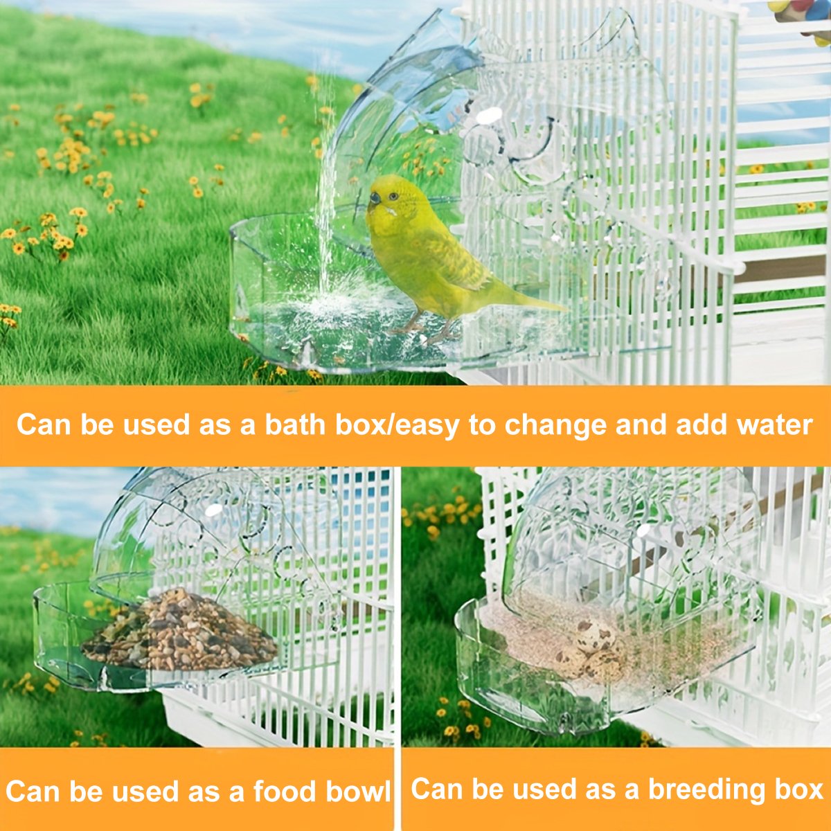 Parrot Bathers Large Bathroom Birdcage Supplies Multi-purpose Bath Room Sleeping Nest Feeding Box Tiger Skin Bird Bathtub