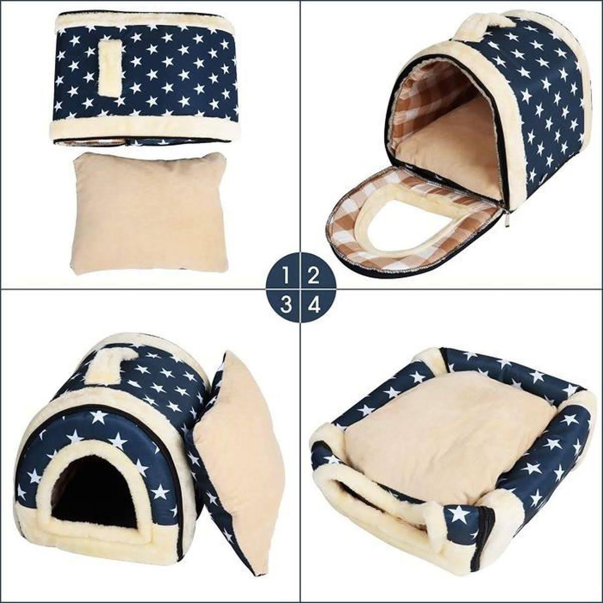 Pet Dog House Kennel Soft Igloo Beds Cave Cat Puppy Bed Doggy Warm Cushion Fold