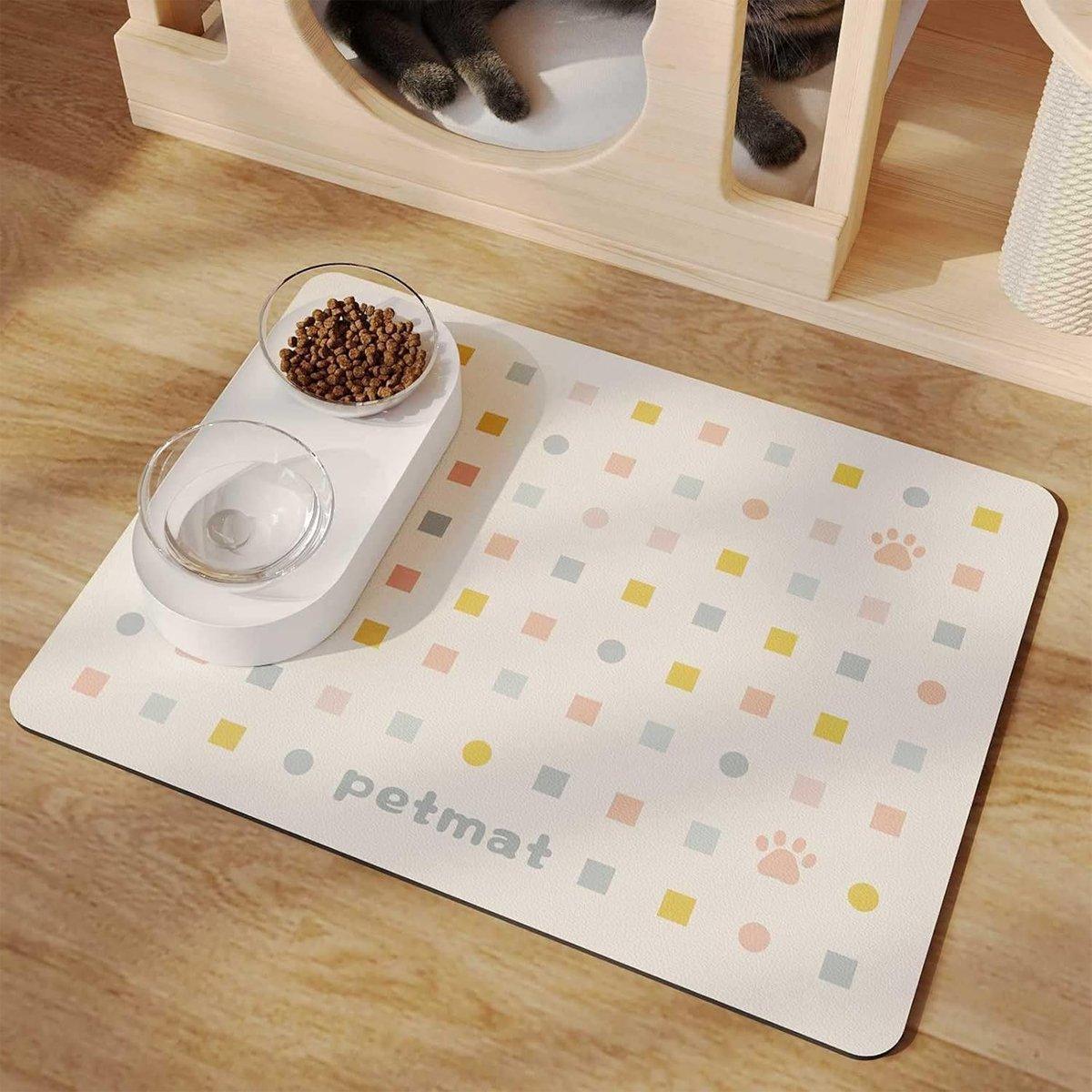 Pet Feeding Mat for Dogs and Cats Absorbent Pet Placemat Waterproof Mat