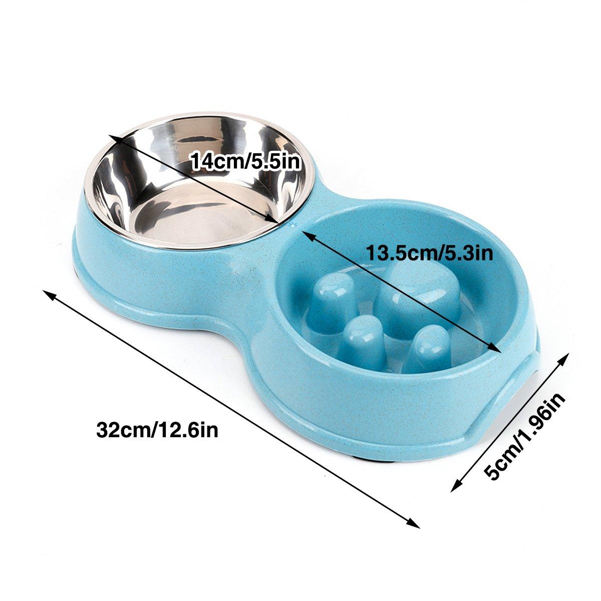 Pet Slow Eating Bowl with Stainless Steel Dog Bowls