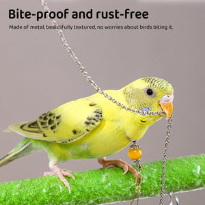 Adjustable Parrot Collar with Opal Necklace and Stainless Steel Chain