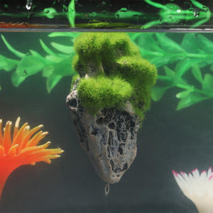 Floating Rock with Artificial Moss for Aquariums Decorative Aquarium Rock