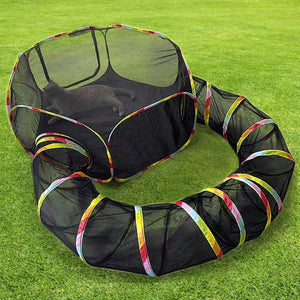 Portable Mesh Cat Tunnel & Enclosure Easy Setup Outdoor Play Area