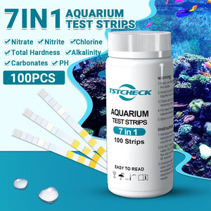 100pcs Comprehensive Aquarium Care with 7-in-1 Test Strips