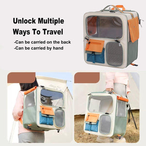 Cat Bag Large Capacity Portable Pet Backpack With Trolley Case