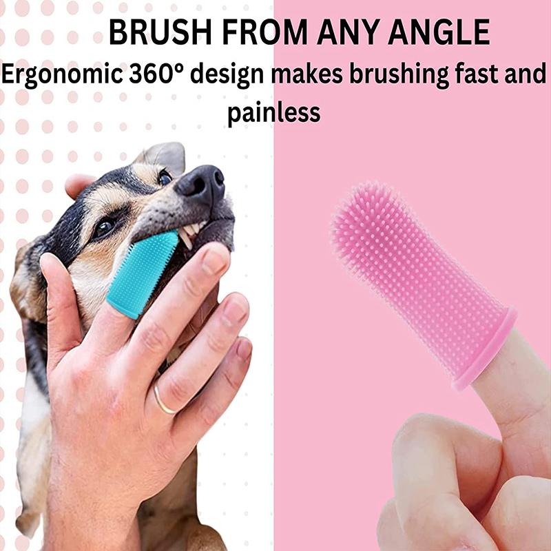 Dog Cat Super Soft Pet Finger Toothbrush Teeth Silicone Brush Care Cleaning