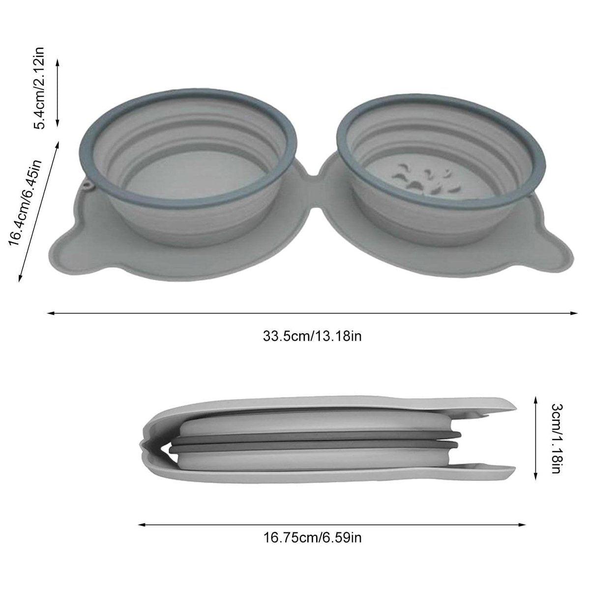 Foldable Silicone Pet Feeding Bowl Lightweight & Portable 5 Colors