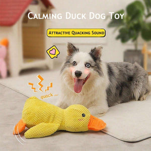 Plush Squeaky Duck Dog Toy for Anxiety Relief and Playtime Fun