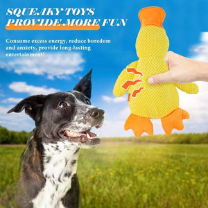 Plush Squeaky Duck Dog Toy for Anxiety Relief and Playtime Fun