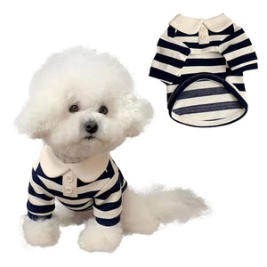 Striped Crew Neck Dog T-Shirt Fashionable Pet Outfit in Multiple Sizes