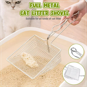 Durable Full Metal Cat Litter Scoop – Precision Sifting & Easy Cleaning