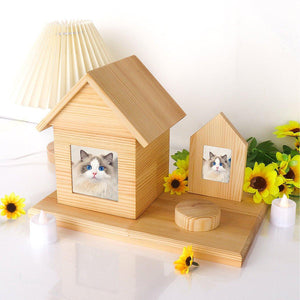 Pet House Urns Dog Cat Ashes Urn with Photo Frame