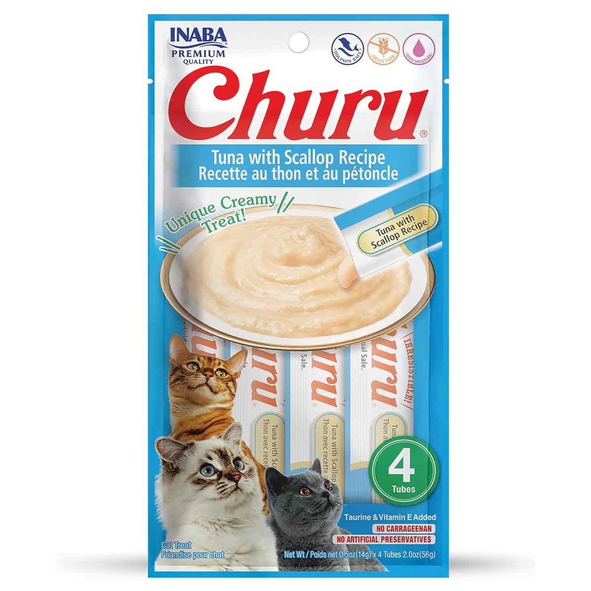 INABA Churu Tuna With Scallop Recipe Cat Treat 14g*4