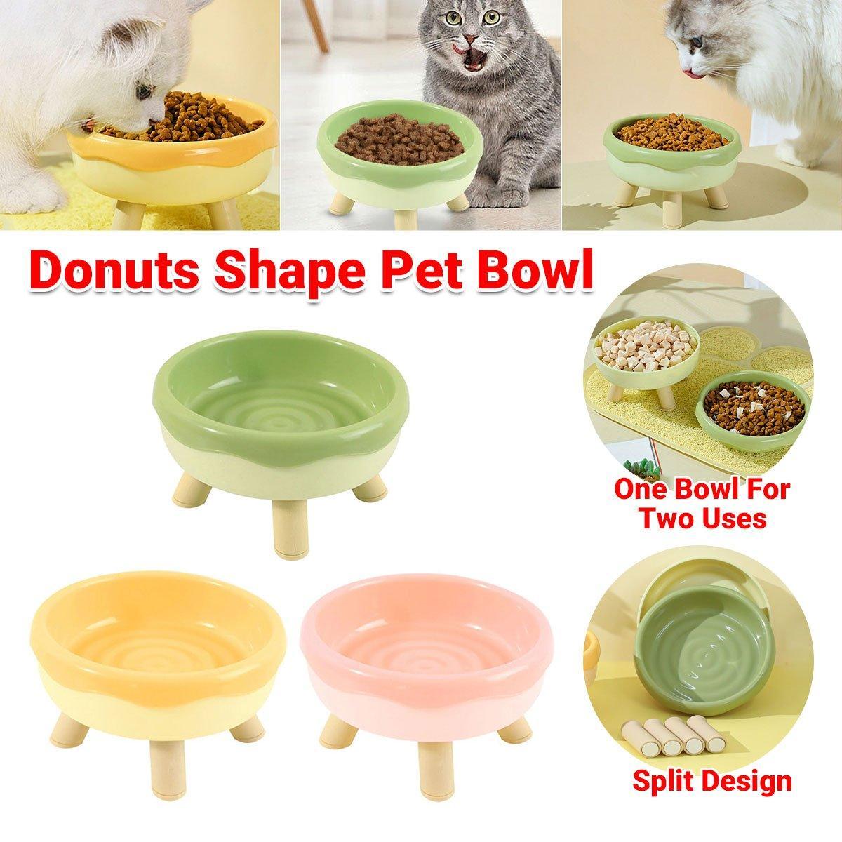 Cat Bowl Donut Cat Food Basin Anti-knock Drinking Bowl