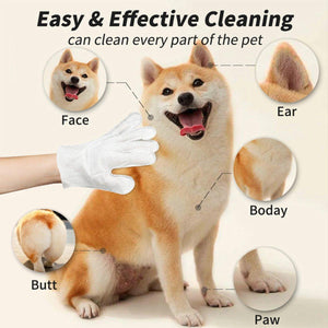 Cat Dog Cleaning Gloves Wipes Fur Disposable Glove Wipes Face Washing Grooming