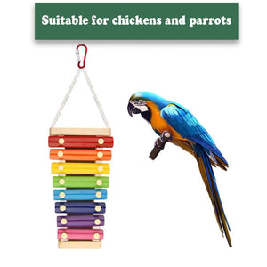 7-Tone Hanging Bird Xylophone Musical Toy for Chickens & Parrots