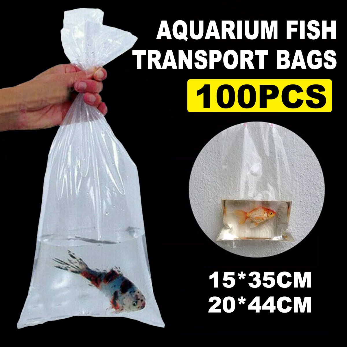 100PCS Aquarium Fish Breathing Bags Breather Bags Transport Long Life Plastic