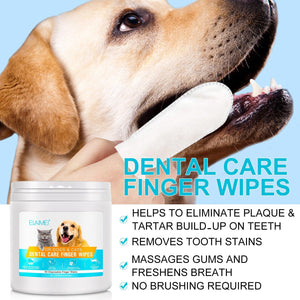 50pcs Pet Teeth Cleaning Finger Wipes