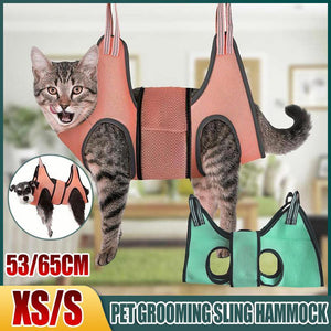 Small Pet Grooming Sling Hammock Dog Cat Restraint Bag Bathing Trimming Nail Care