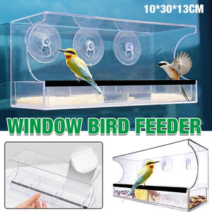 Clear Acrylic Window Bird Feeder 10x30x13cm