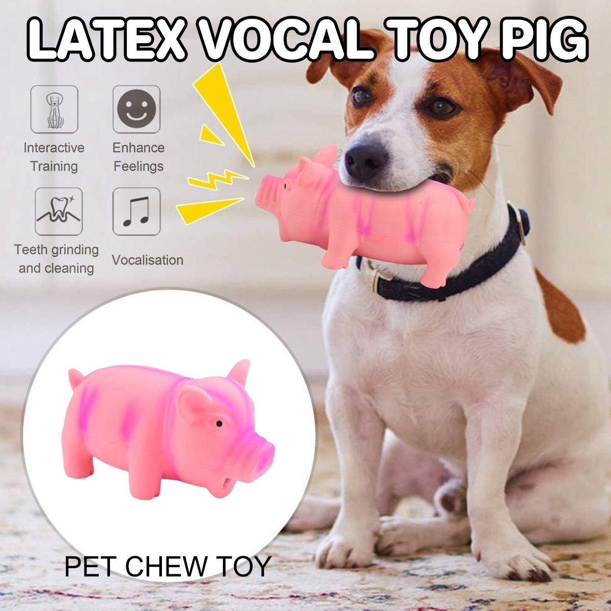 Latex Pig Dog Toy Sounding Pet Chew Toy for Teething Puppies