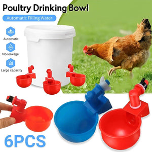 Leak-Proof Automatic Poultry Water Feeder Durable & Easy Install 6pcs