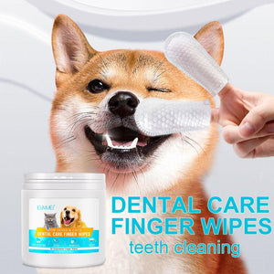 50pcs Pet Teeth Cleaning Finger Wipes