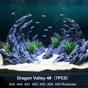 Aquarium Resin Dragon Stone Rock - Decorative Ornaments for Fish Tank