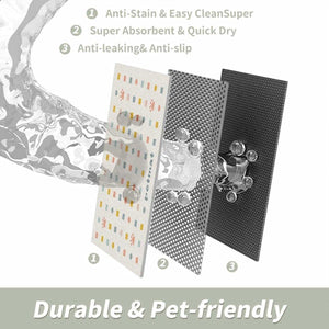 Pet Feeding Mat for Dogs and Cats Absorbent Pet Placemat Waterproof Mat