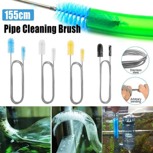 Spring Brush Aquarium U Shaped Pipe Cleaner Brush for Hole Cleaning Fish Tank