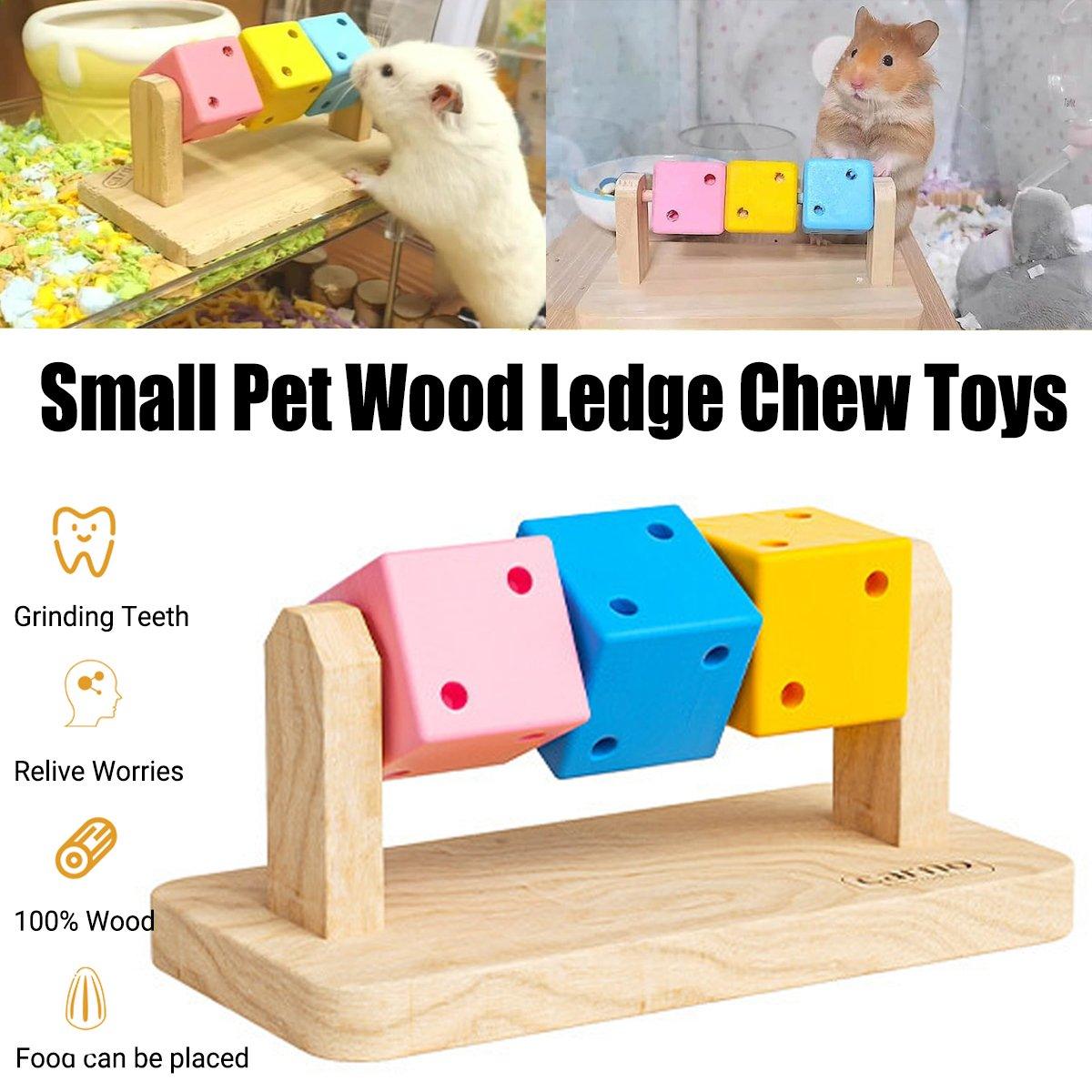 Wooden Chew Toy with Colorful Blocks Small Pet Toys