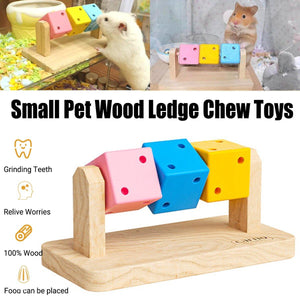 Wooden Chew Toy with Colorful Blocks Small Pet Toys