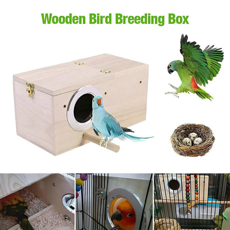 Wooden Bird Breeding Nest Box Bird House