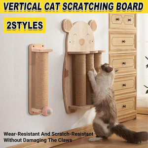 Vertical Sisal Cat Scratching Board Solid Wood