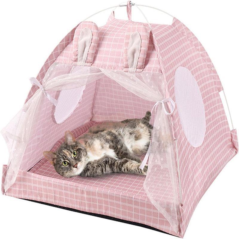 Warm Cozy Portable Pet Tent House Nest Bed Cushioned Dogs Cats Play & Sleep