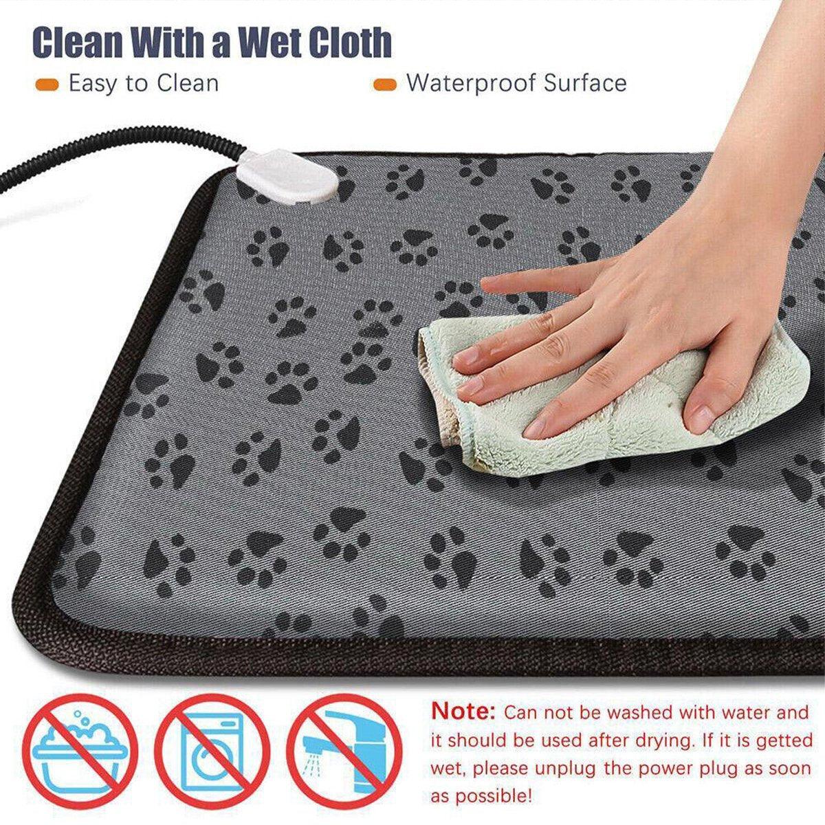 Electric Pet Heating Pad Waterproof Cover Dogs Cats Bed Blanket