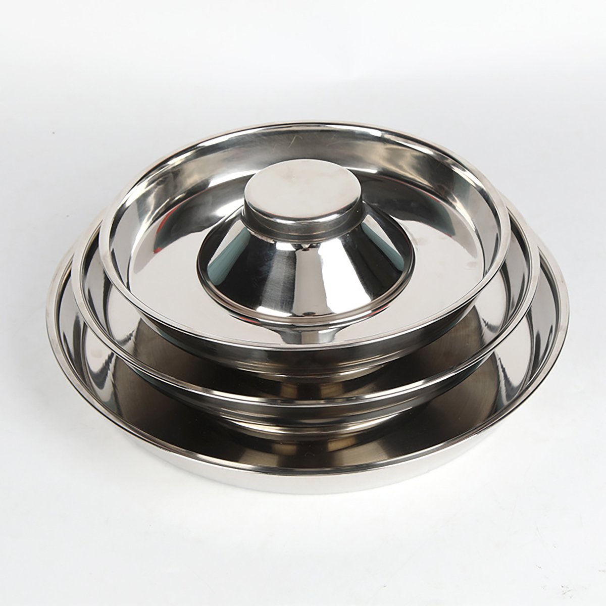 Stainless Steel Slow Feeder Dog Bowl Pet Food Basin Anti-choking Pet Bowl