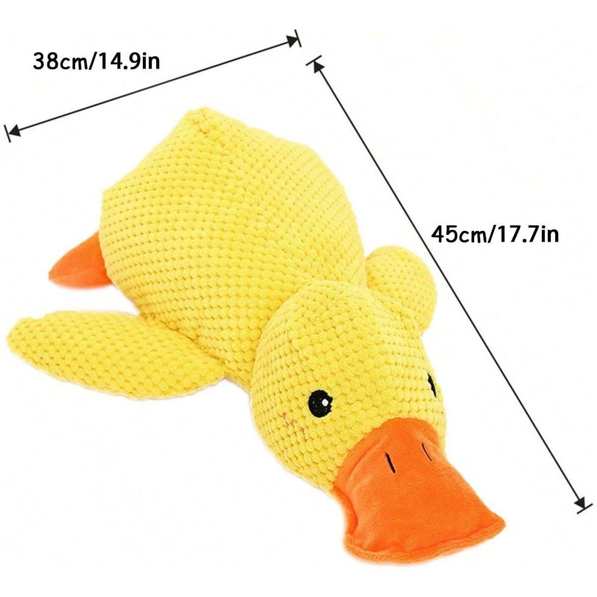 Plush Squeaky Duck Dog Toy for Anxiety Relief and Playtime Fun