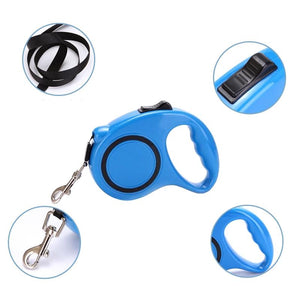 3/5M Retractable Dog Lead Leash Long Stong Extendable Lockable Rope Heavy Duty