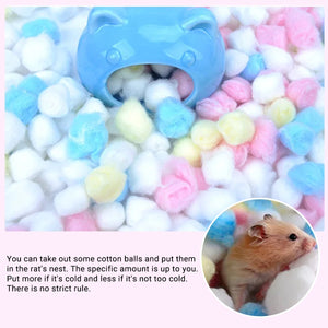 5pcs Hamster Winter Cotton Balls Quilt Toys Nest Accessories Warm Bedding