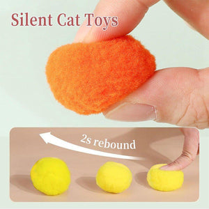 Cat Ball Gun Interactive Toy with 100pcs Colourful Stretch Plush Pom Pom Ball