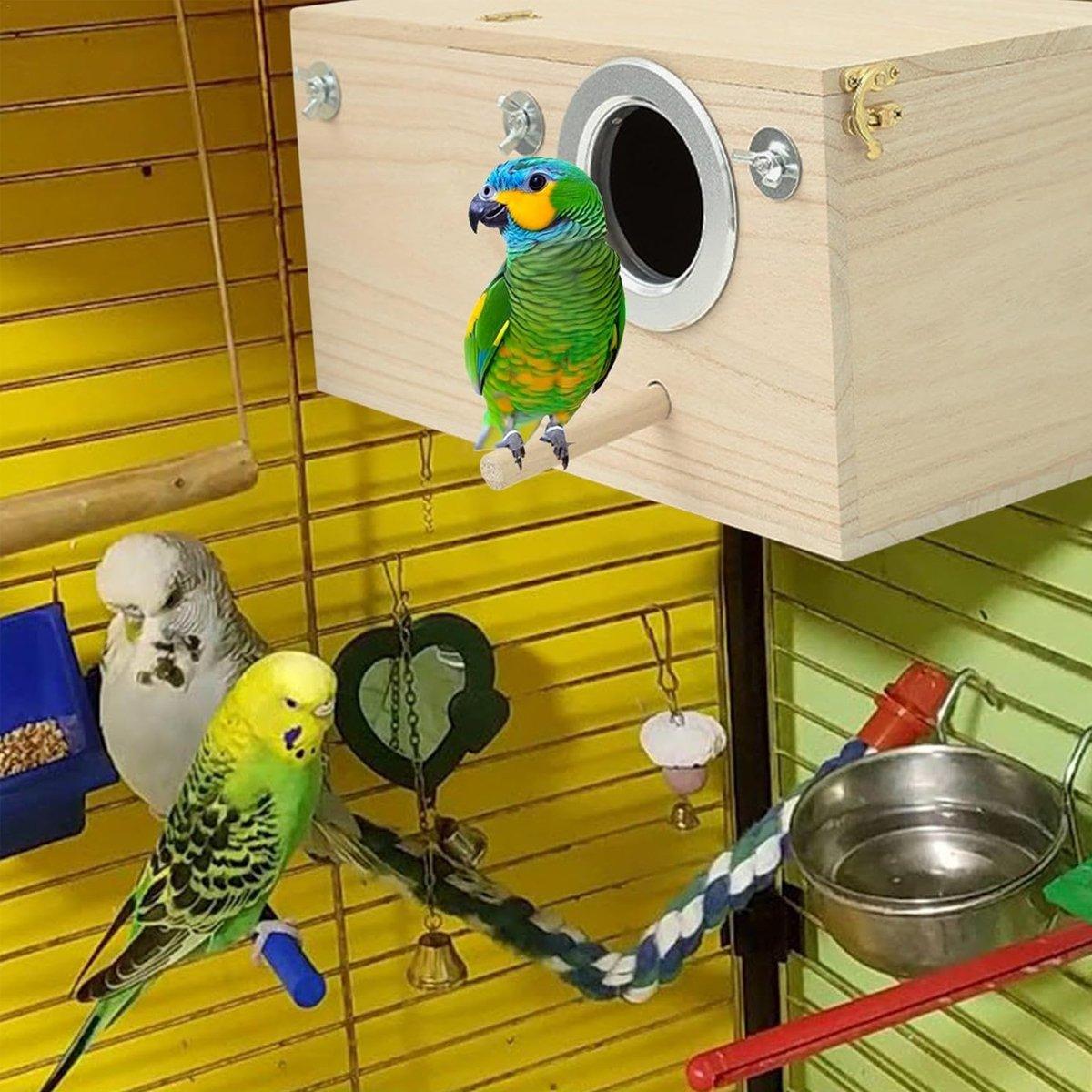 Right Opening Wooden Breeding Box for Small Birds Durable & Spacious