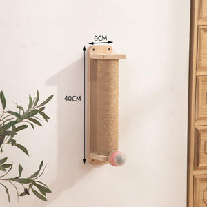 Vertical Sisal Cat Scratching Board Solid Wood